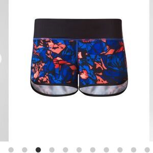 Lululemon Orange Blue Paint Storm Harbor Lightweight Gym Run Workout Shorts 4